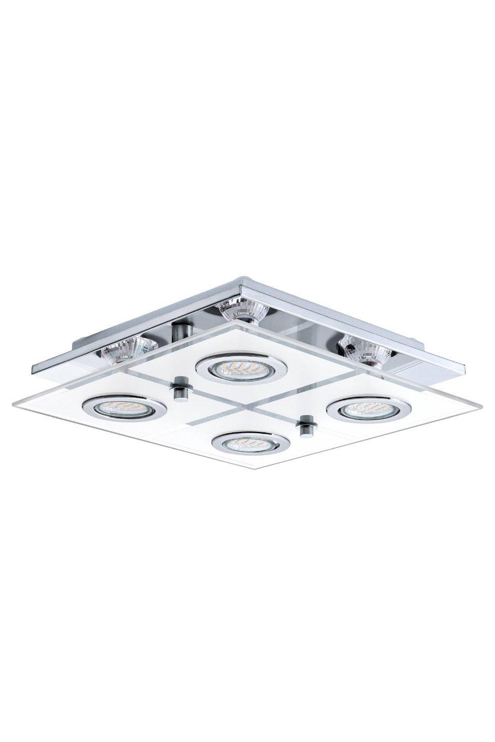 Cabo Metal And Glass Ceiling Fitting 4 Light (inclusive)